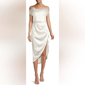 NWOT Reani Strapless Elliat Feather Embellised Dress by Revolve